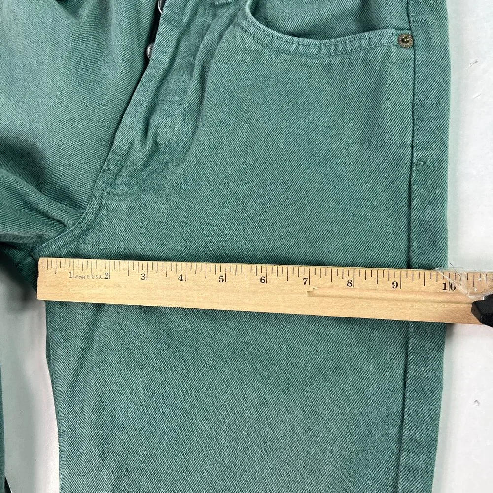 VTG Calvin Klein Jean's Juniors 26x31* Straight Green Faded Denim USA Made Tag 3